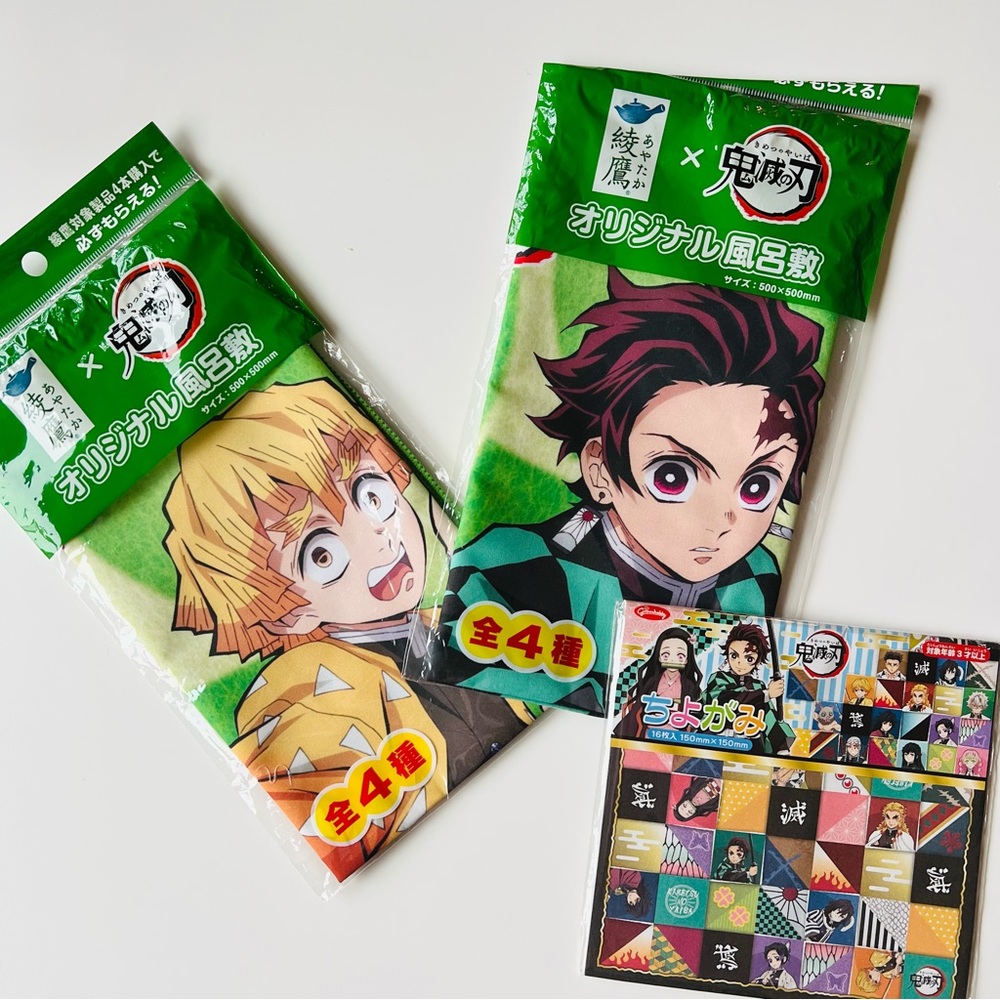 Anime kimetsunoyaiba Furoshiki wrapping cloth and origami paper / New